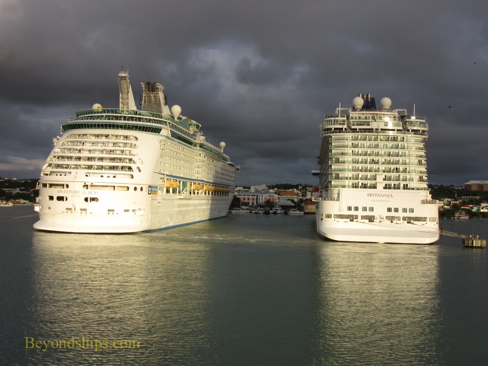 Britannia and Adventure of the Seas cruise ships
