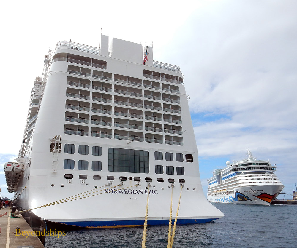 Cruise ships AIDAdiva and Norwegian Epic